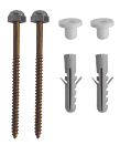 JUEGO DE 2 TORNILLOS DE BCE PARA FIJACIÓN DE INODORO Y BIDET DE 70 mm