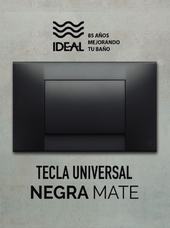 TECLA DUAL NEGRA MATE PARA DEPÓSITO DE EMBUTIR SUMA 1