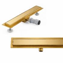 DESAGÜE LINEAL DE 70 CM PLENO/REVESTIR ( reversible - permite colocar el revestimiento cerámico deseado) - Terminacion Acero 304 Dorado Mate