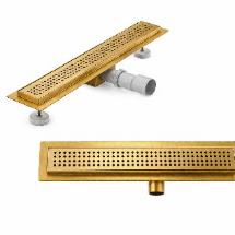DESAGÜE LINEAL DE 70 CM CÍRCULO - Terminacion Acero 304 Dorado Mate