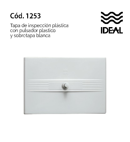 TAPA DE INSPECCIÓN PLÁSTICA CON BOTON PLASTICO /SOBRETAPA BLANCA Y ARANDELA