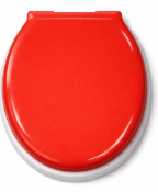 NUEVO ASIENTO PARA INODORO UNIVERSAL PESCADAS CON TAPA ROJA